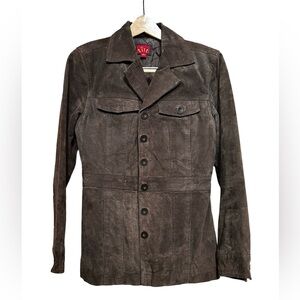 TILT Quilted Leather Fitted Jacket Brown Women’s Juniors Size M.